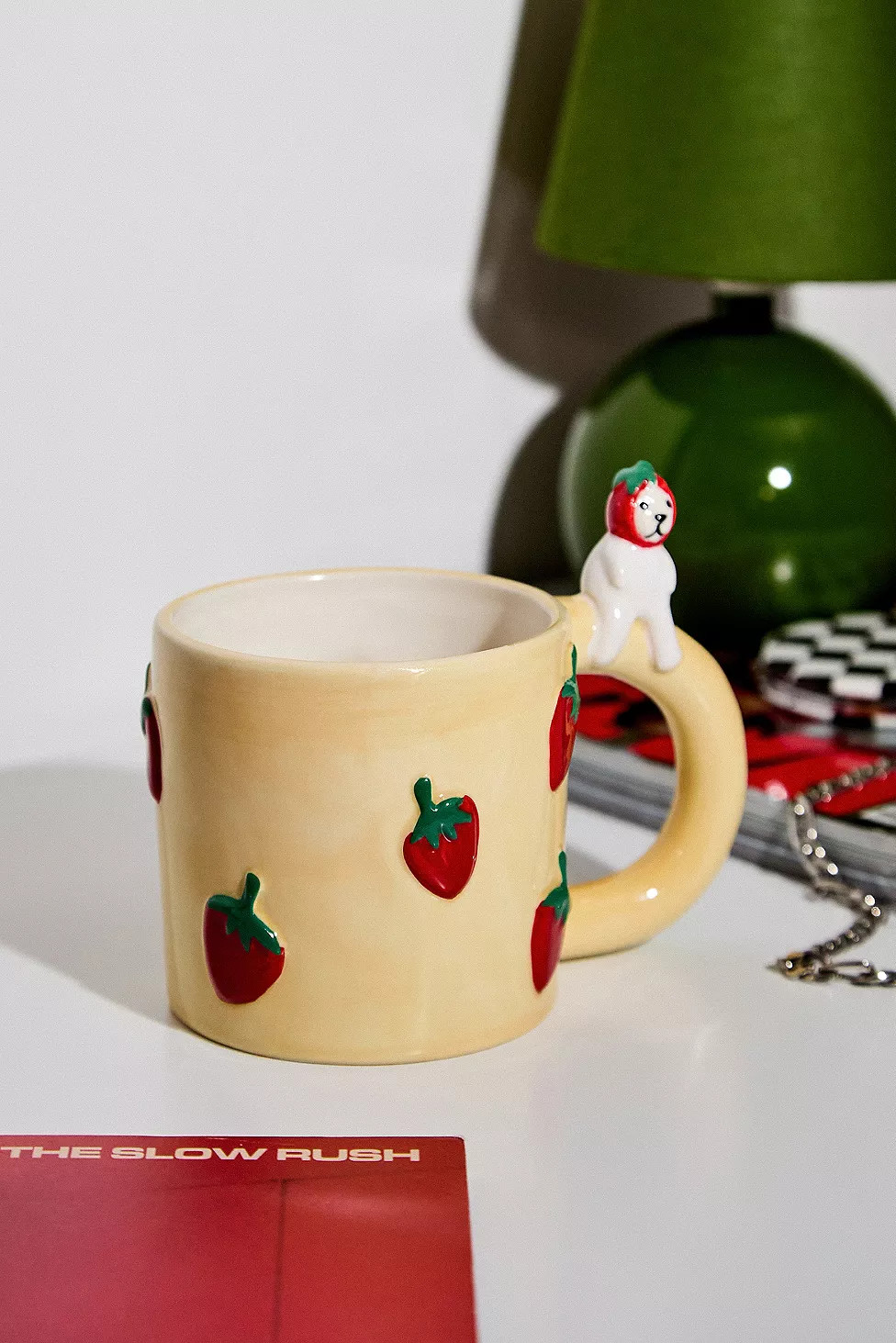 Sitting Strawberry Cat Mug | Urban Outfitters UK