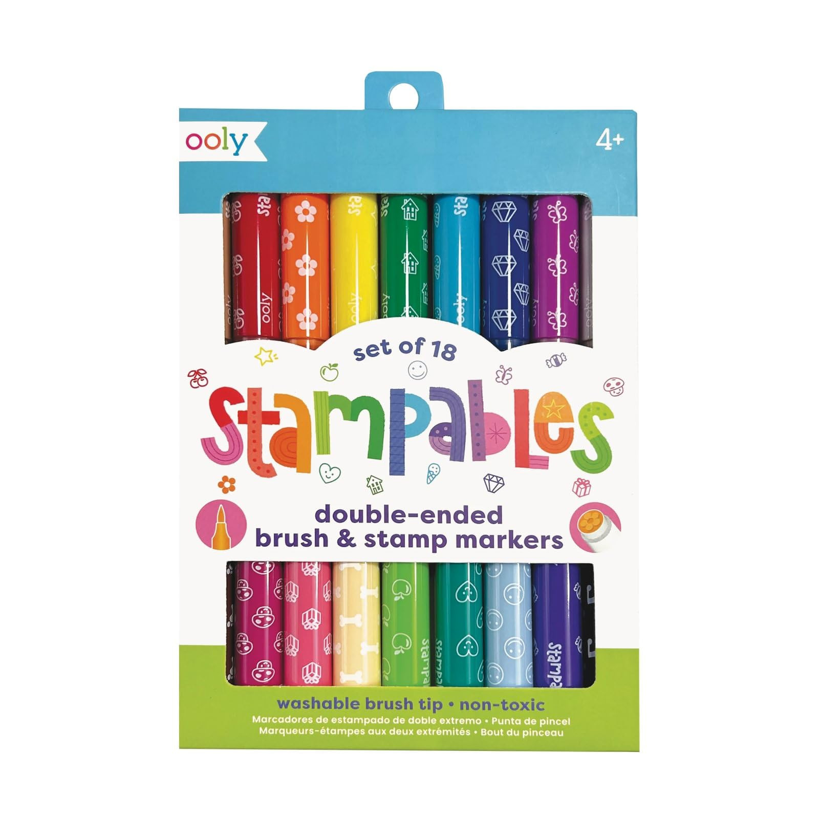 Ooly 18 Double-Sided Stamping Markers- Brush Tip plus Stamp, Cute School Suplies - DOUBLE-ENDED S... | Amazon (US)