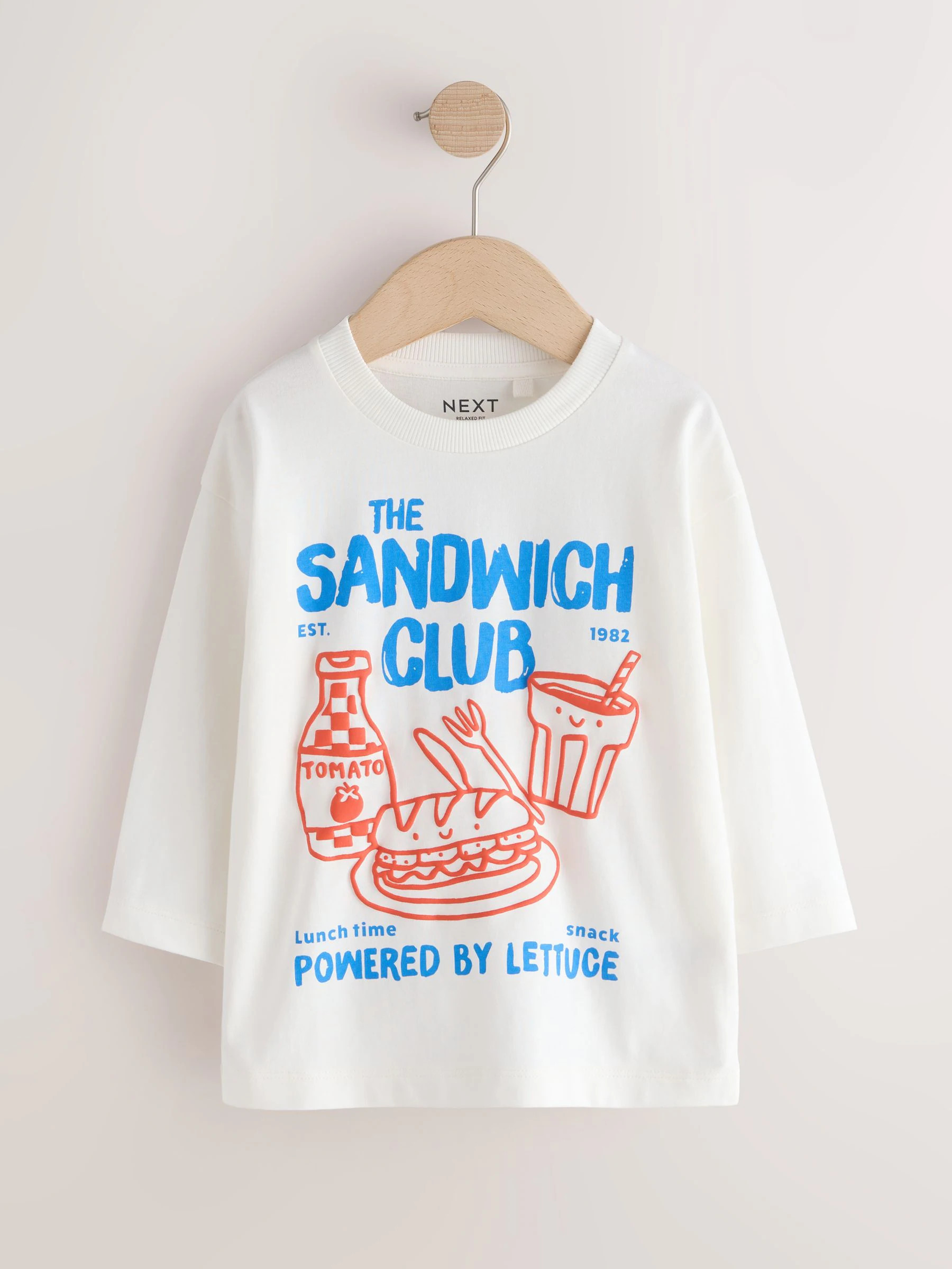 Next White Sandwich Club Long Sleeve Graphic T-Shirt (3mths-7yrs) | Next US