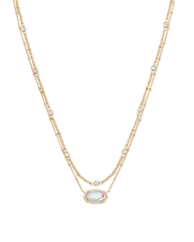 Elisa Gold Multi Strand Necklace in Dichroic Glass | Kendra Scott