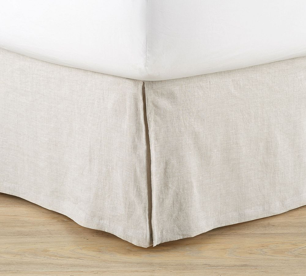 Belgian Flax Linen Box Spring Cover | Pottery Barn CA