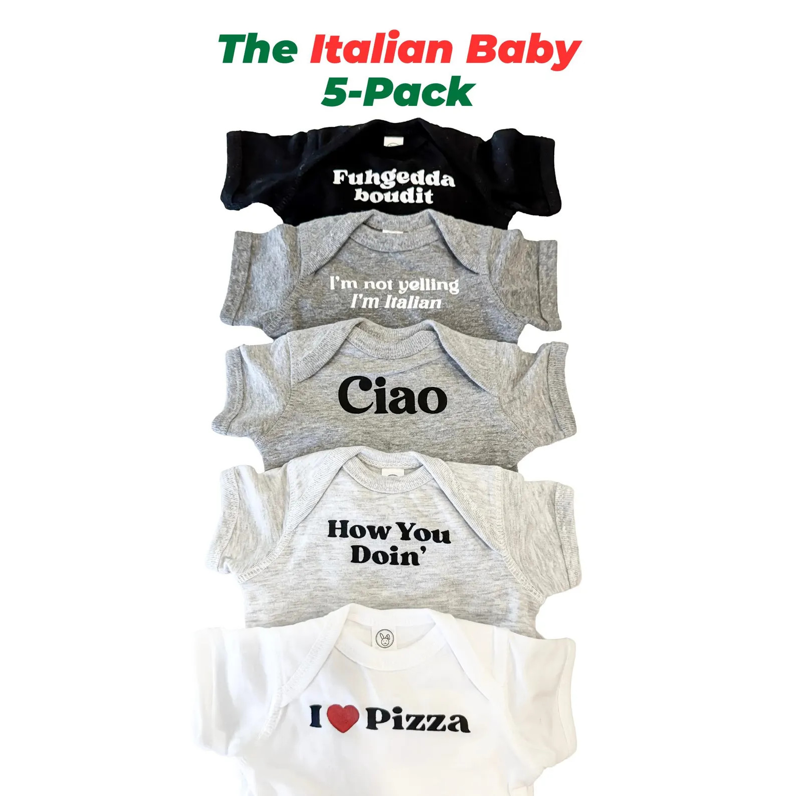 Italian Baby Onesies® 5-Pack, Funny Italian Baby Gift Set, Italian Baby Shower Gift, Italian Sta... | Etsy (Global)