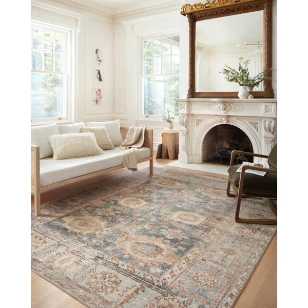 Margot Oriental Ocean/Spice Area Rug | Wayfair Professional