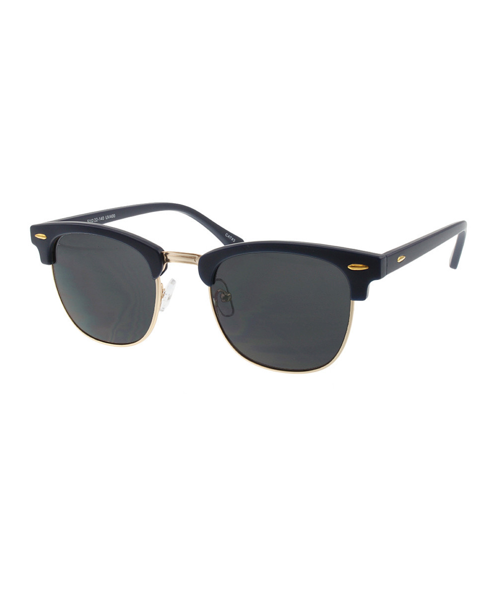 V by Vye Sunglasses Gold - Navy & Smoke Browline Sunglasses | Zulily