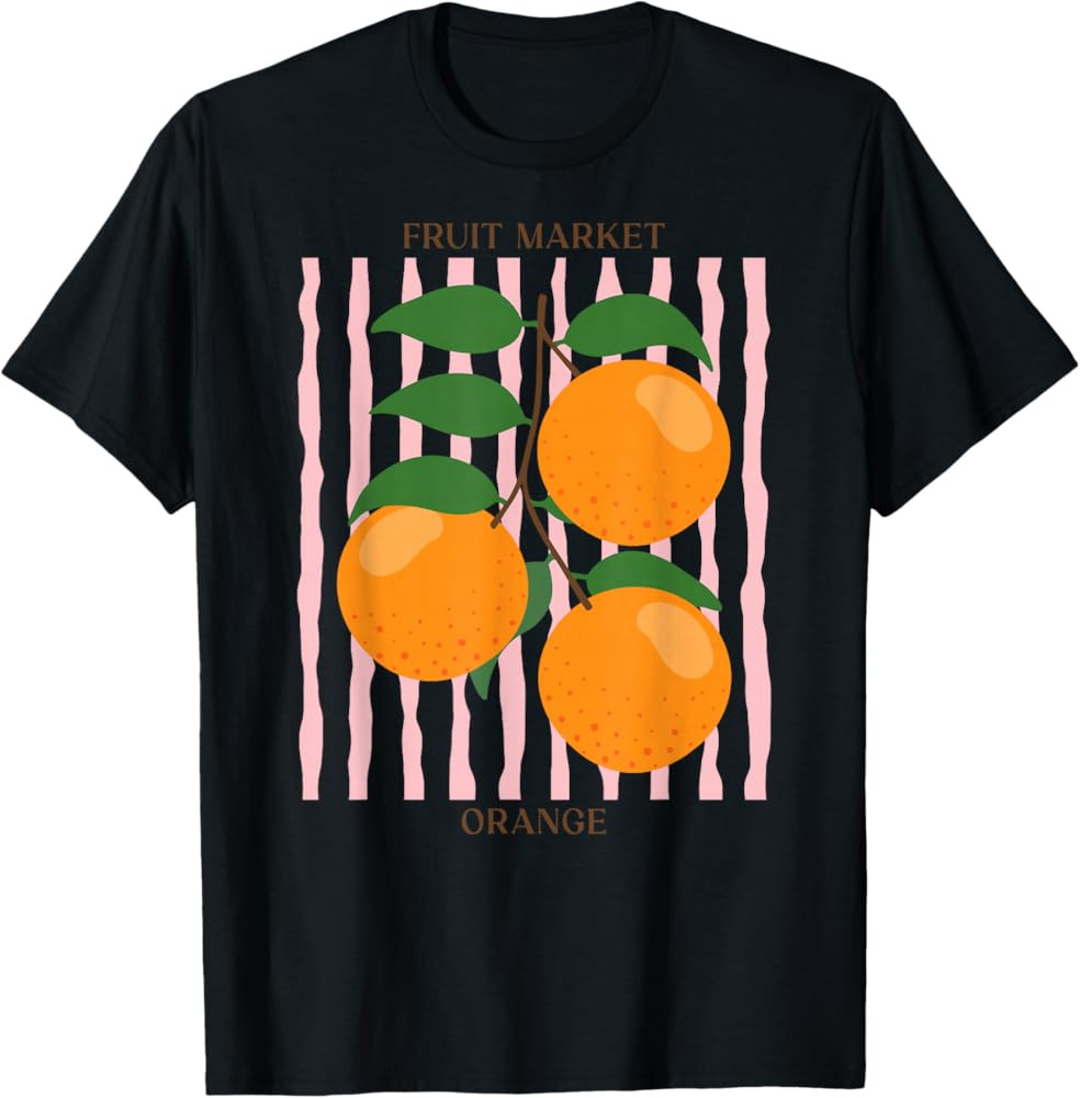 Vintage Fruit Orange Flower Botanical Cottagecore Fruit T-Shirt | Amazon (US)