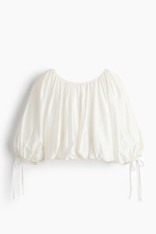 H & M - Oversized Tie-Detail Blouse - White | H&M (US, CA, MX)