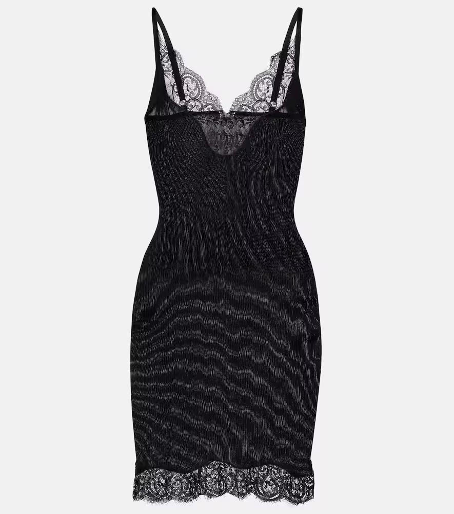 Saint Laurent Lace-trimmed silk jersey slip dress | Mytheresa (DACH)