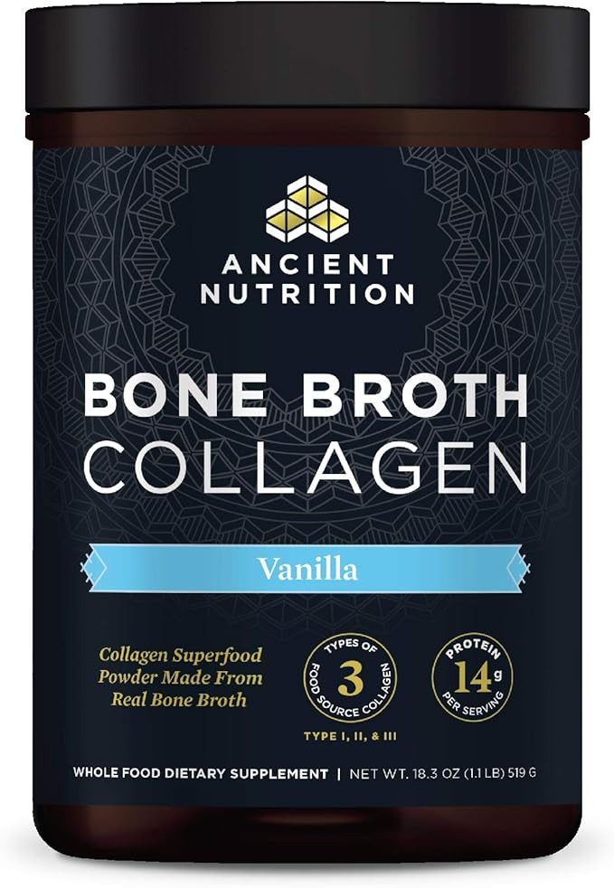 Bone Broth Collagen Powder Vanilla, Food-Sourced Hydrolyzed Multi Collagen Supplement, Supports J... | Amazon (US)