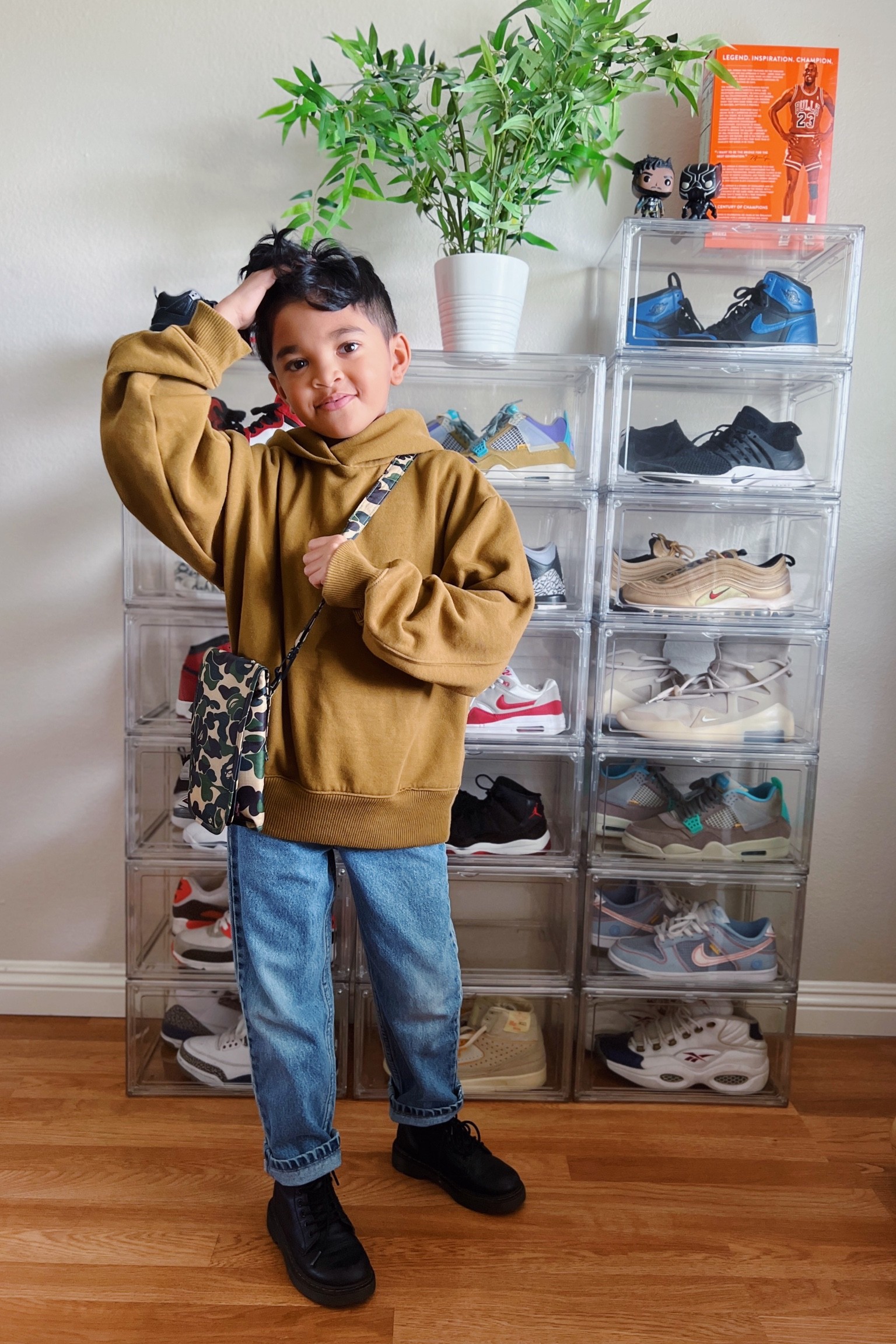 This kid is all about comfort and style 

Shoe storage, closet organization, Yeezy hoodie, doc martens, Jordan sneakers, Jordan 1, bape bag, kids style, kids fall style, sneakerhead, 

#LTKhome #LTKshoecrush #LTKkids