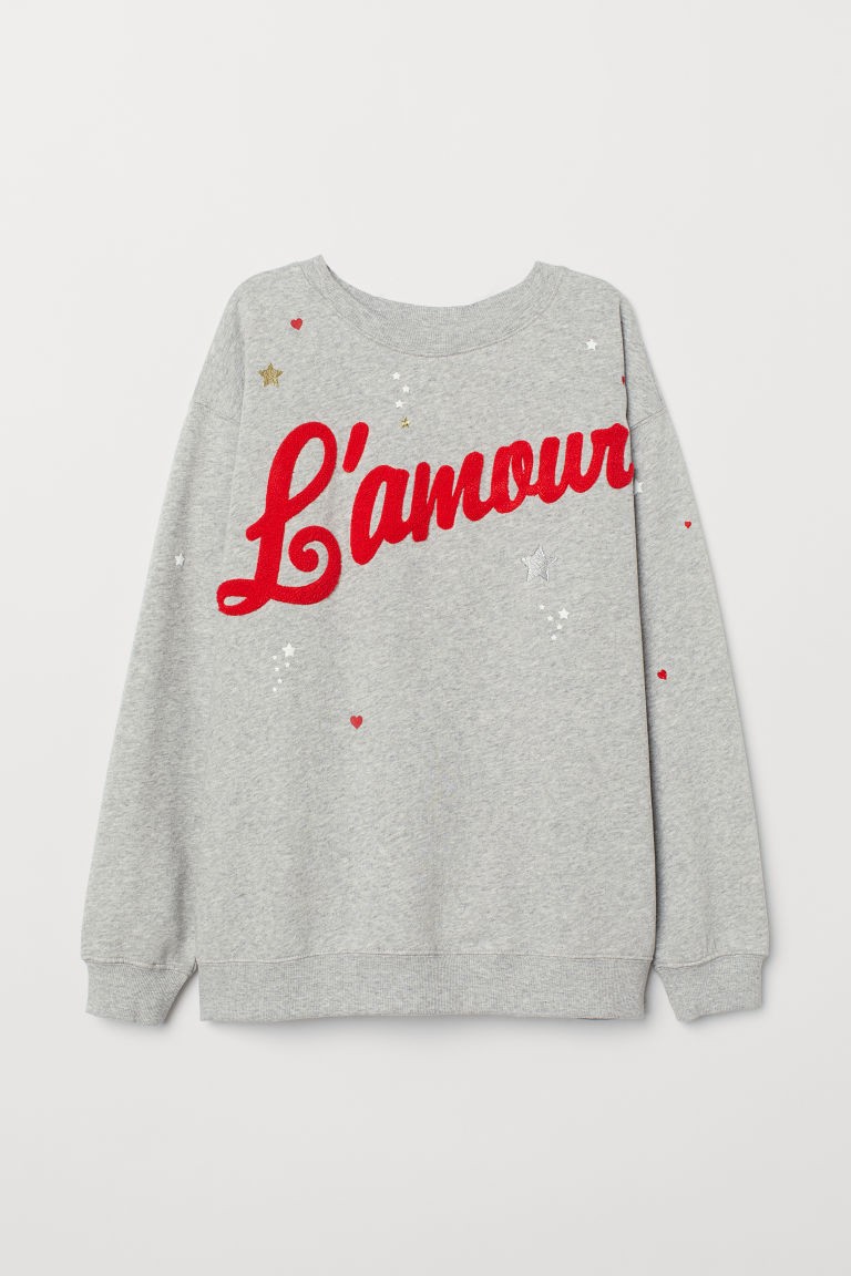 H & M - Sweatshirt with Motif - Gray | H&M (US + CA)