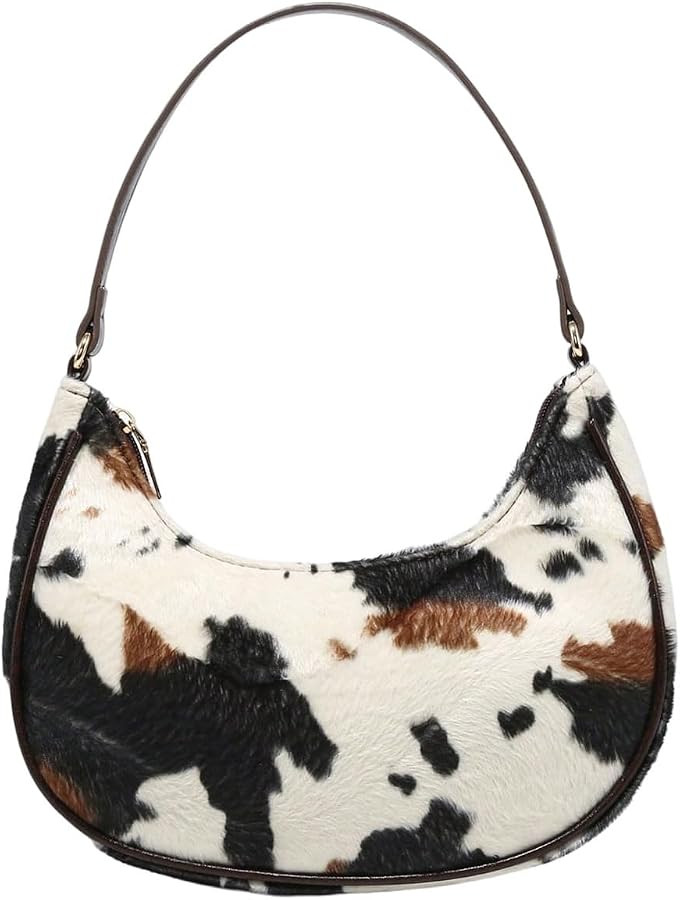 MakeMeChic Women's Cow Print Purse Fall Tassel Faux Y2k Shoulder Bag | Amazon (US)