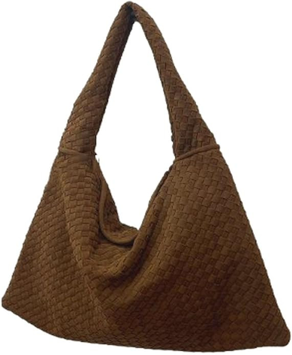 Slouchy Woven Suede Hobo Bags Women Trendy Suede Purse Crossbody Crescent Shoulder Satchel Work B... | Amazon (US)