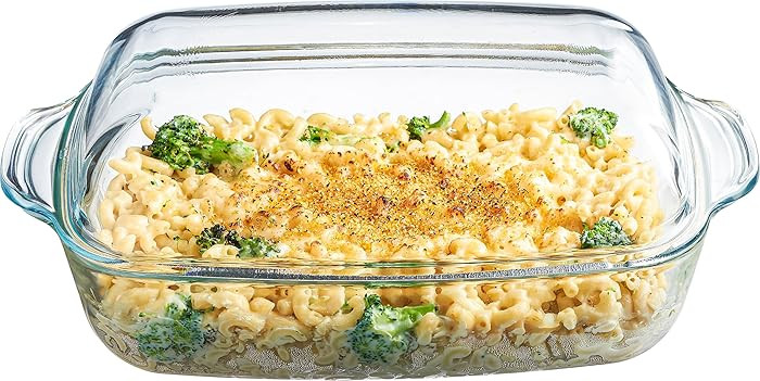 Simax Glass Casserole Baking Dish: Clear Glass Round Casserole Dish with Lid and Handles,Covered ... | Amazon (US)