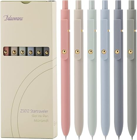 Ddaowanx Gel Pens,6 Pcs 0.5mm Retractable Quick Dry Black Ink Pens | Fine Point Smooth Writing Pe... | Amazon (US)