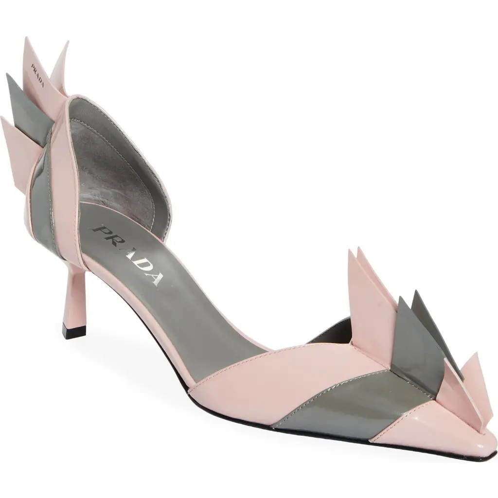 Prada Colorblock Pointed Toe d'Orsay Pump in Orchidea/Acciaio Old at Nordstrom, Size 10.5Us | Nordstrom
