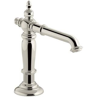 Artifacts 6.625 in. Bathroom Sink Spout with Column Design in Vibrant Polished Nickel | The Home Depot