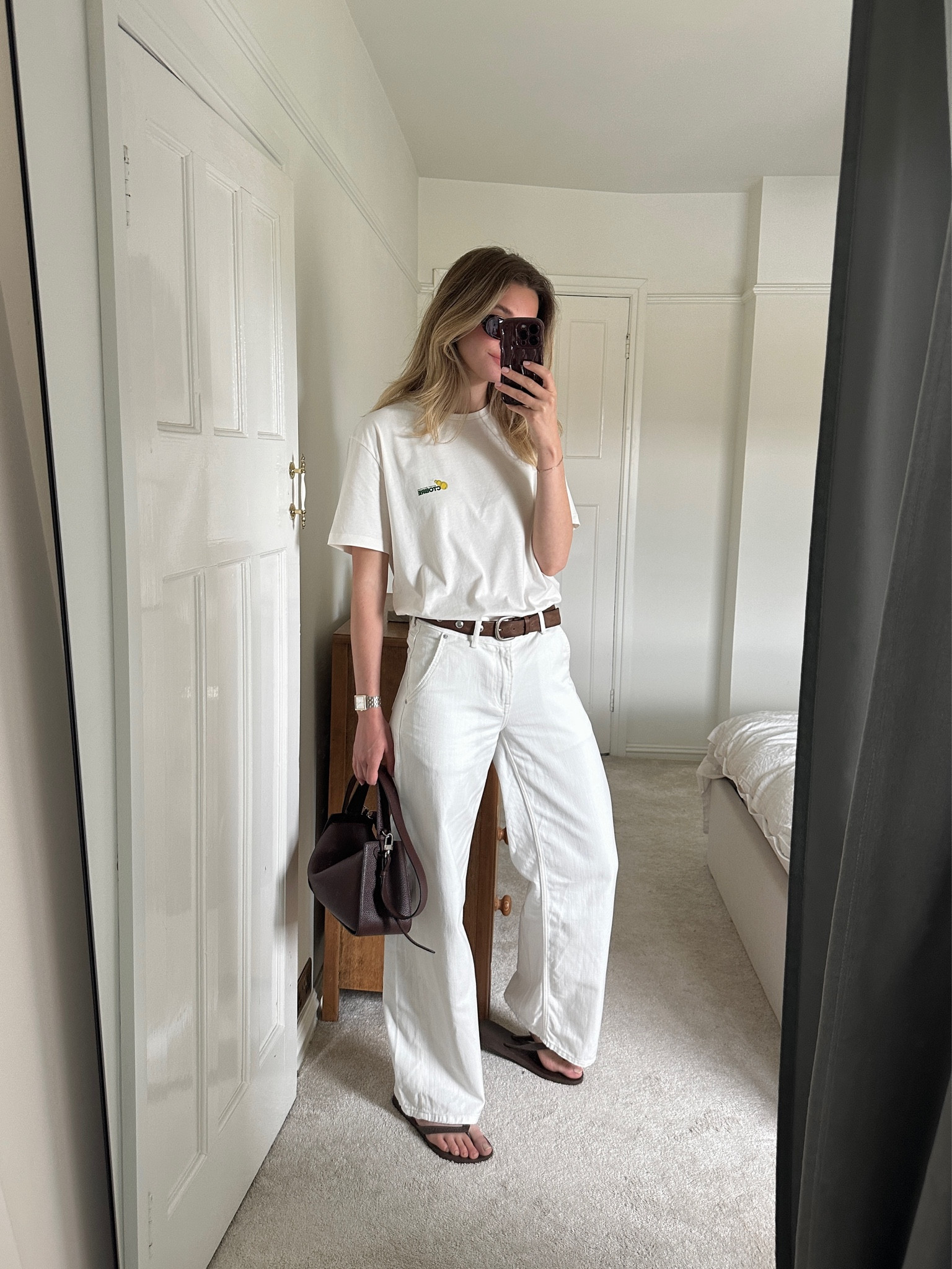 Sezane, Gant, Arket, Havaianas, flip flops, white jeans, wide leg jeans, low rise jeans, white tshirt, boxy bag, summer outfit, white outfit 

#LTKuk #LTKsummer #LTKeurope