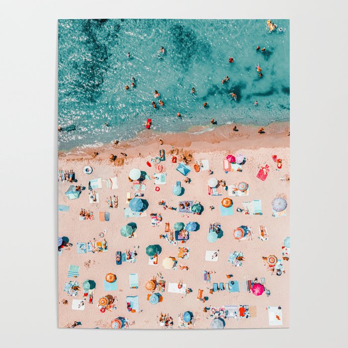 Aerial Ocean Print, Pastel Colors Beach, Sea Beach Print, Coastal Print, Beach Photography, Aeria... | Society6