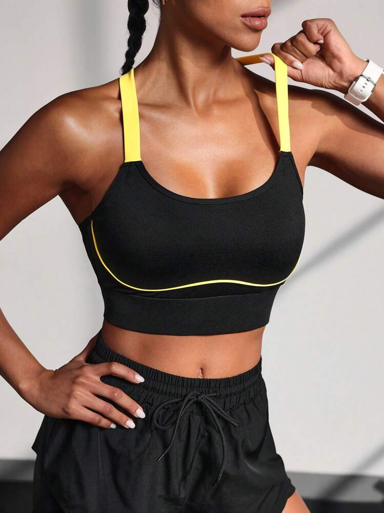 Powerista Women Contrast Color Everyday Fitness Sports Bra | SHEIN