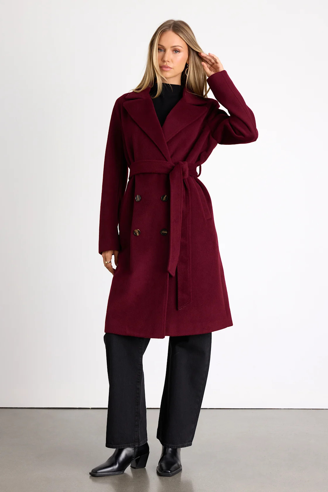 Season of Sophistication Burgundy Double-Breasted Coat | Lulus