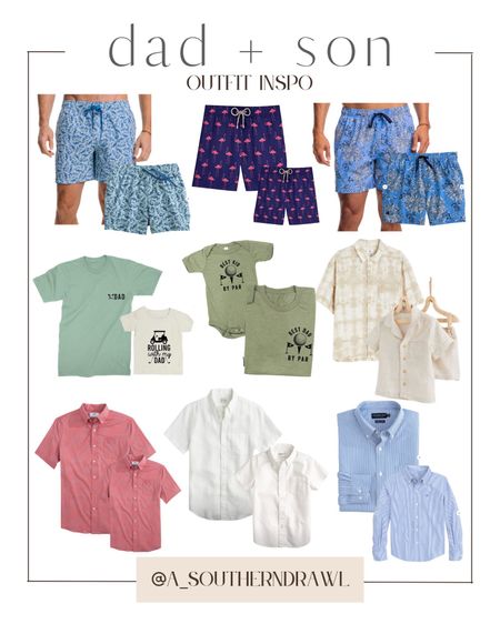 Dad and son matching outfit inspo - Father’s Day gift ideas - matching outfits for dad and son - swim trunks - kids outfit ideas - husband outfits 

#LTKkids #LTKFind #LTKunder100