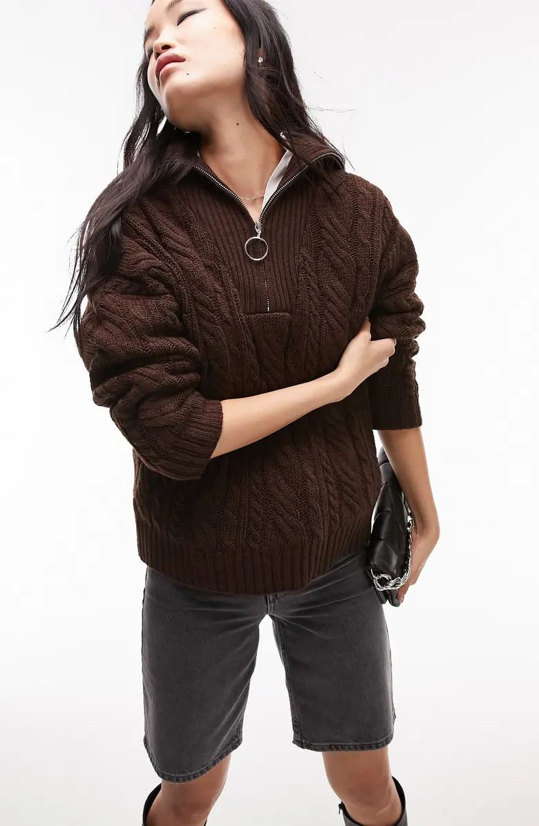 Cable Knit Half Zip Sweater | Nordstrom