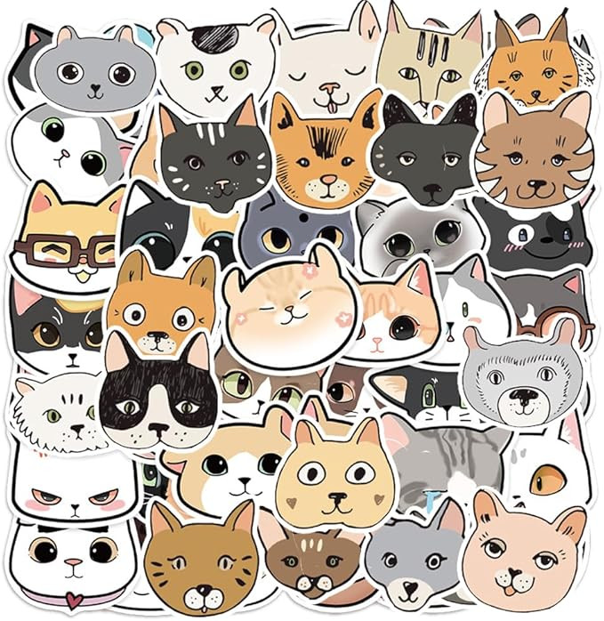 90 Pcs Cute Cat and Dog Meme Stickers for Water Bottles Kids Adults Puppy Stickers Kitten Sticker... | Amazon (US)