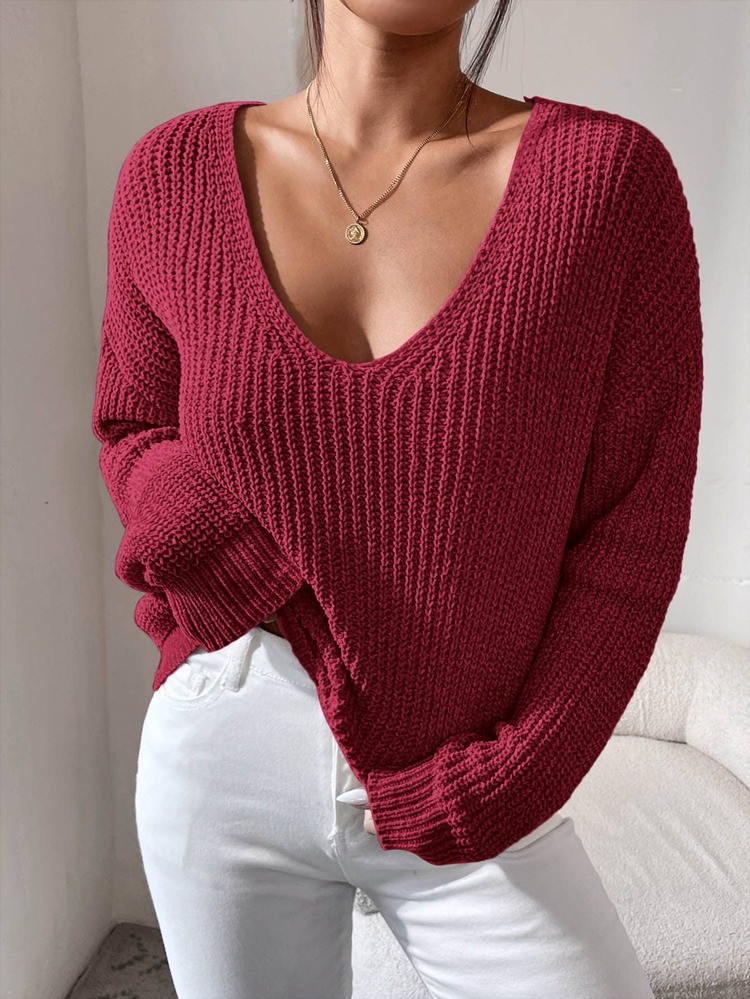 SHEIN Frenchy Drop Shoulder Ribbed Knit Sweater | SHEIN