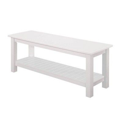 50'' Country Style Entry Bench with Slatted Shelf - White - Saracina Home | Target