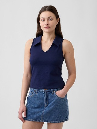 Sleeveless Scoopneck Polo Shirt | Gap Factory