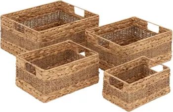 Light Brown Seagrass Coastal Storage Basket with Handles - Set of 4 | Nordstrom Rack