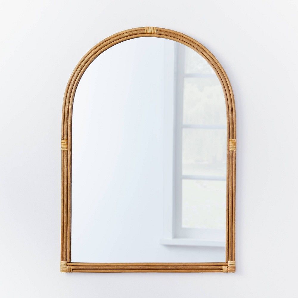 24"" x 34"" Rattan Arched Wall Mirror - Threshold designed with Studio McGee | Target