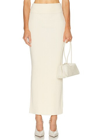 WARDROBE.NYC Knit Column Skirt in Cream - Cream. Size XL (also in M, XS). | FWRD 