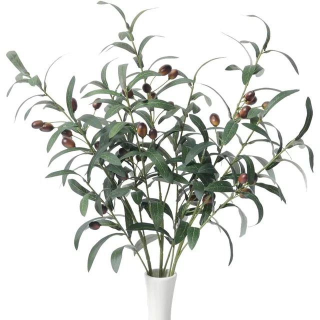 Shenmeida 3 Branchs Artificial Olive Branch Plants Faux Olive Branches Stems Fake Olive Tree Bran... | Walmart (US)