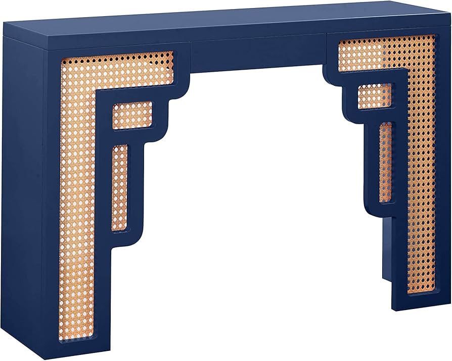 Tov Furniture Suzie Navy & Rattan Console Table | Amazon (US)