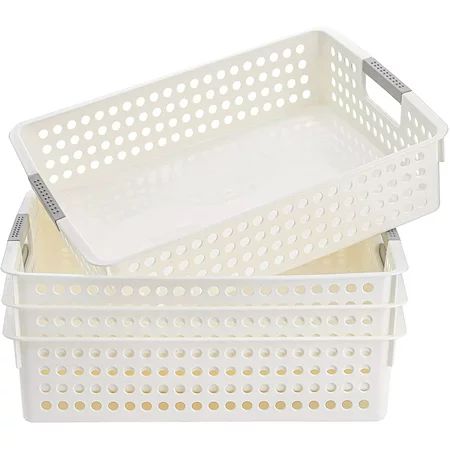 GGfuny 4 Pack Plastic Storage Tray Basket A4 Paper Storage Organizer Basket Classroom Office School  | Walmart (US)