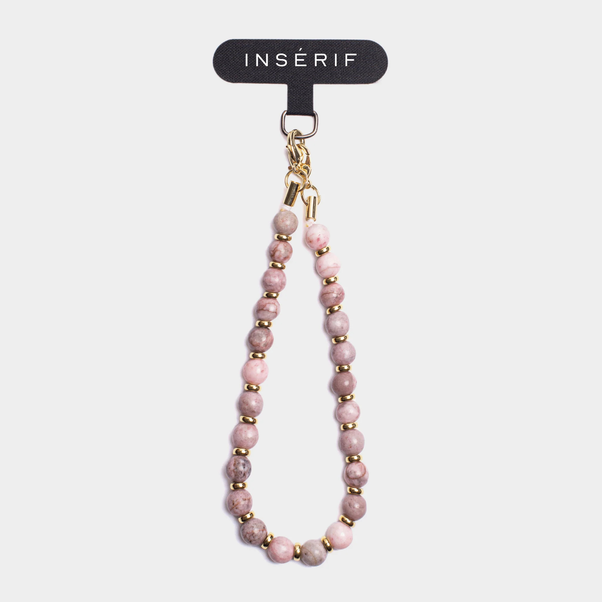 Pink Zebra Natural Stone Phone Charm | INSERIF (US)