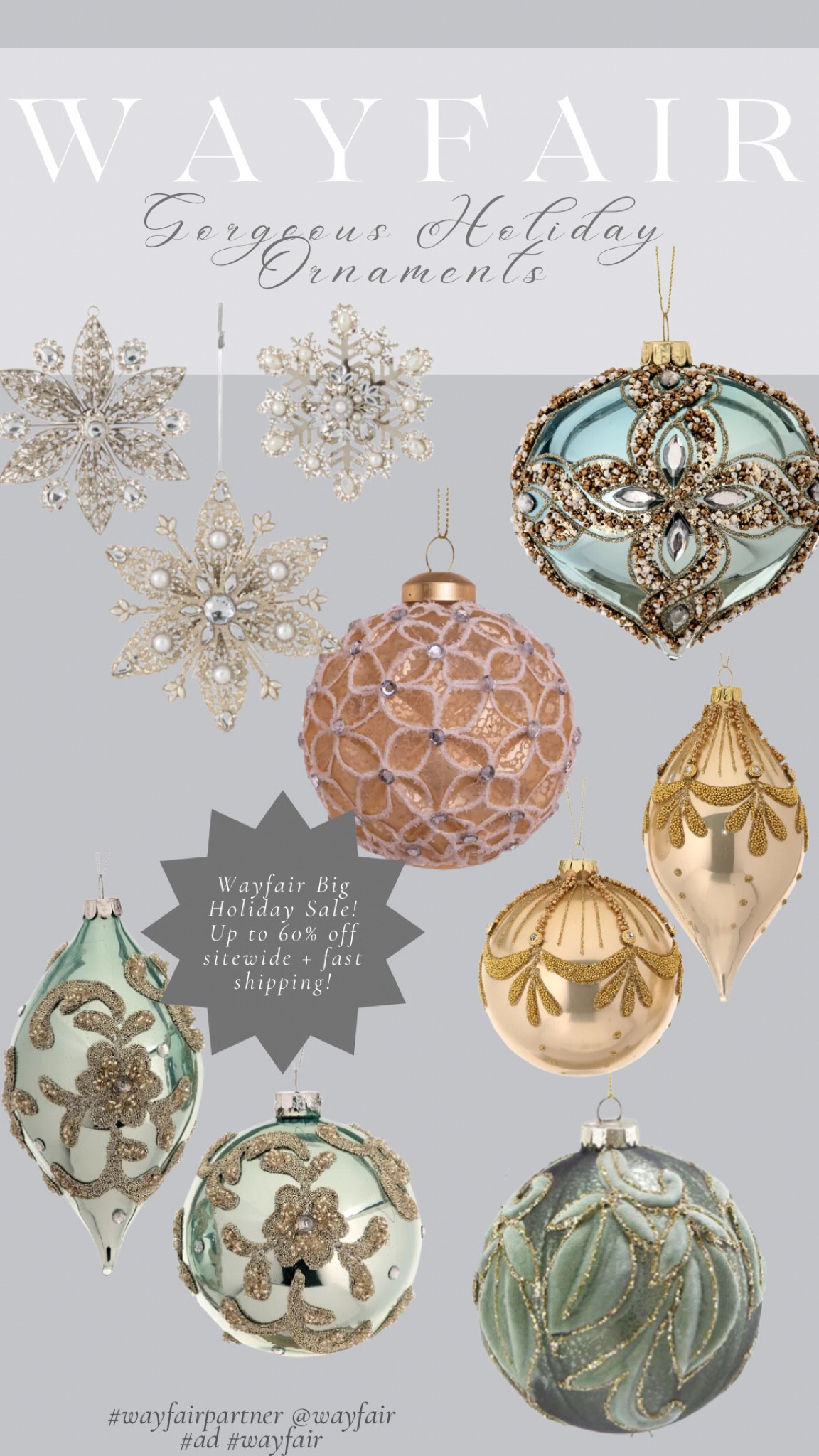 Holiday Ready with @Wayfair! #Wayfairpartner @Wayfair is having its Big Holiday Sale event right now where you can save up to 60% off + fast shipping. You won’t want to miss it! AD I love all of these gorgeous holiday ornaments 😍

#LTKHoliday #LTKFindsUnder50 #LTKHome