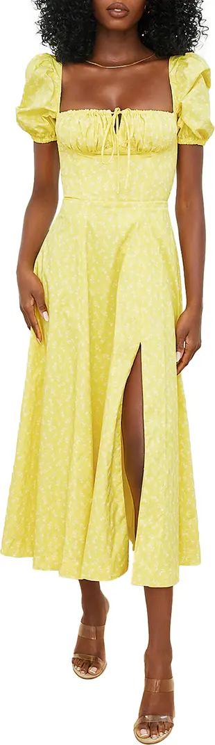 Tallulah Puff Sleeve Midi Dress | Yellow Midi Dress Yellow Dress Midi Dress Yellow Outfit Inspo | Nordstrom