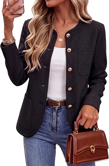 Arach&Cloz Women's Wool Blend Sweater Blazers Business Casual Fall Cardigan | Amazon (US)