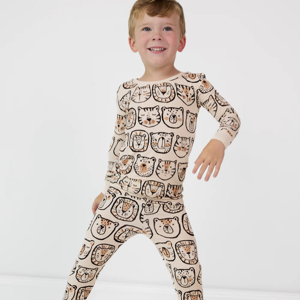 Lions, Tigers & Bears Two-Piece Pajama Set | Little Sleepies