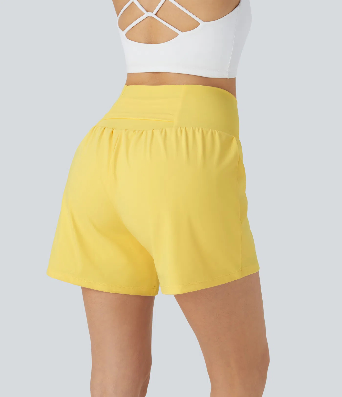 SoftlyZero™ Airy Super High Waisted 2-in-1  InstantCool Yoga Shorts 5'' with Pockets-Longer Len... | HALARA