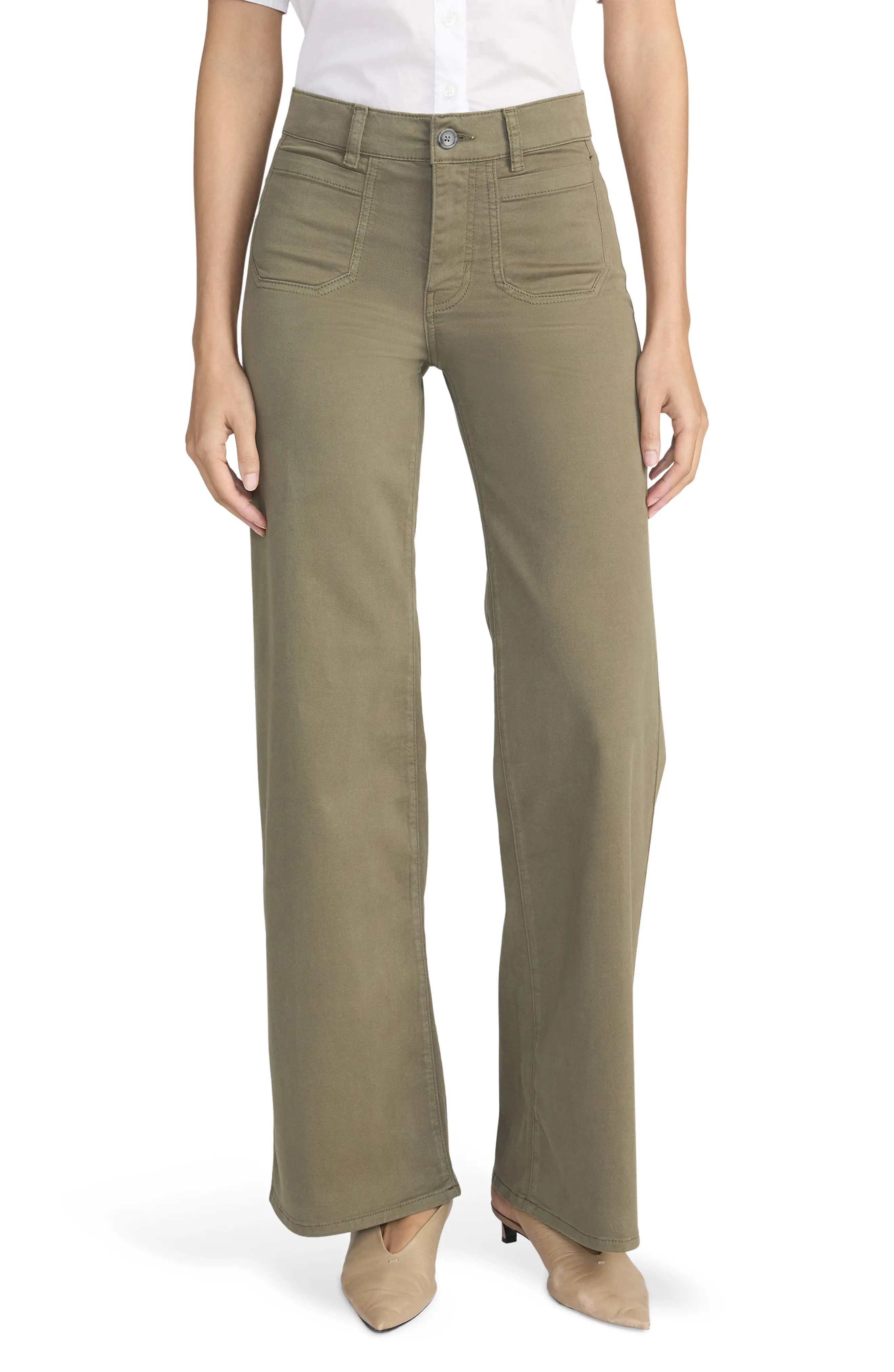 FRAME Le Slim Modernist Pocket Palazzo Jeans (Women) | Nordstrom | Nordstrom