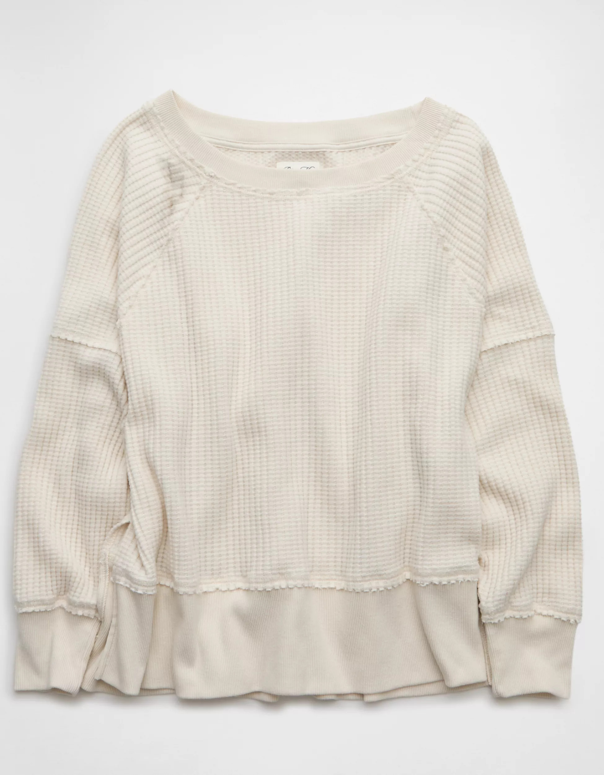 AE Big Hug Off-the-Shoulder Waffle Sweatshirt | American Eagle Outfitters (US & CA)