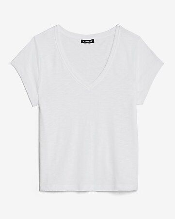 Slub V-neck Tee | Express