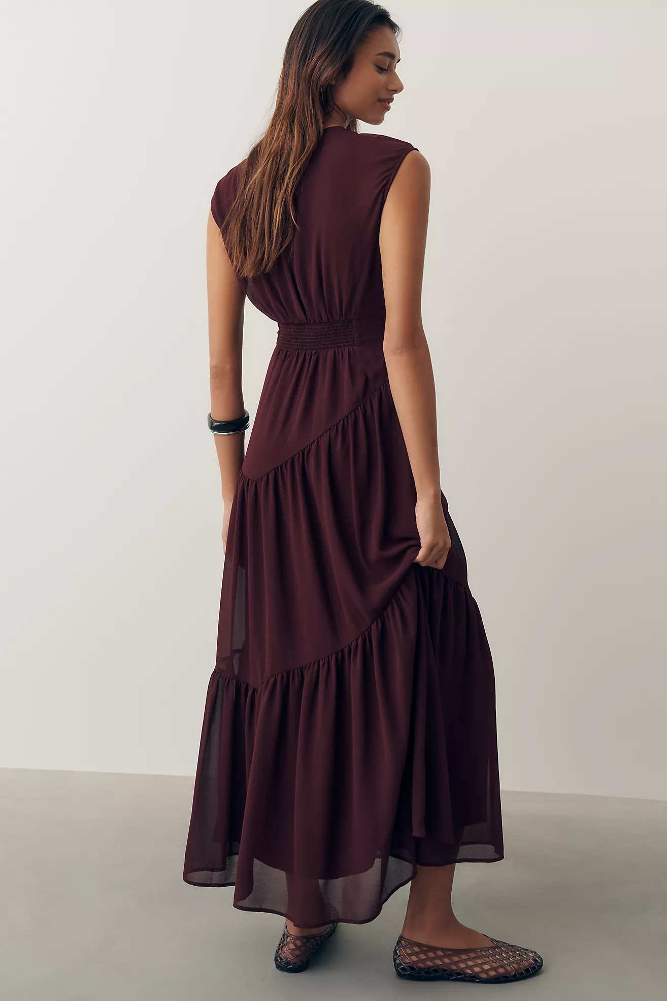 By Anthropologie Waisted Cap-Sleeve Dress | Anthropologie (US)