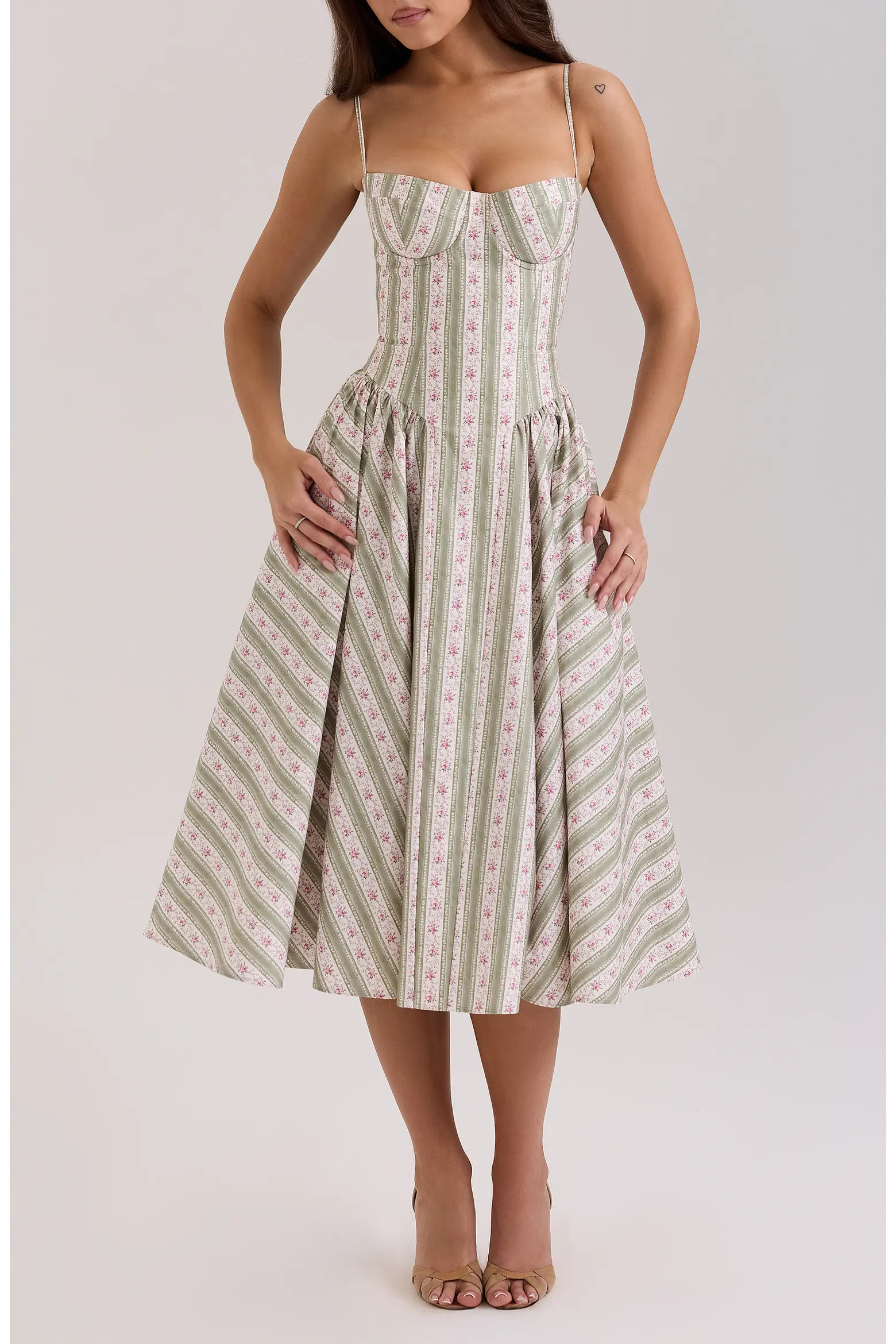 HOUSE OF CB Mya Corset Sleeveless Midi Dress (Women) | Nordstrom | Nordstrom