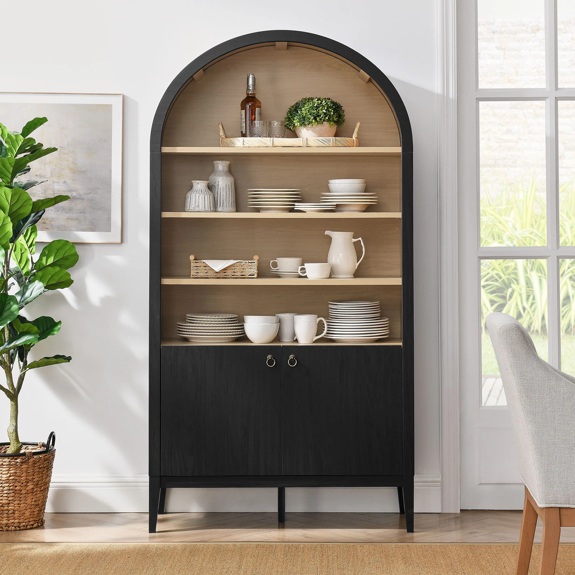 Modway Nolan 74" Tall Arched Storage Display Cabinet Bookshelf & Reviews | Wayfair | Wayfair North America
