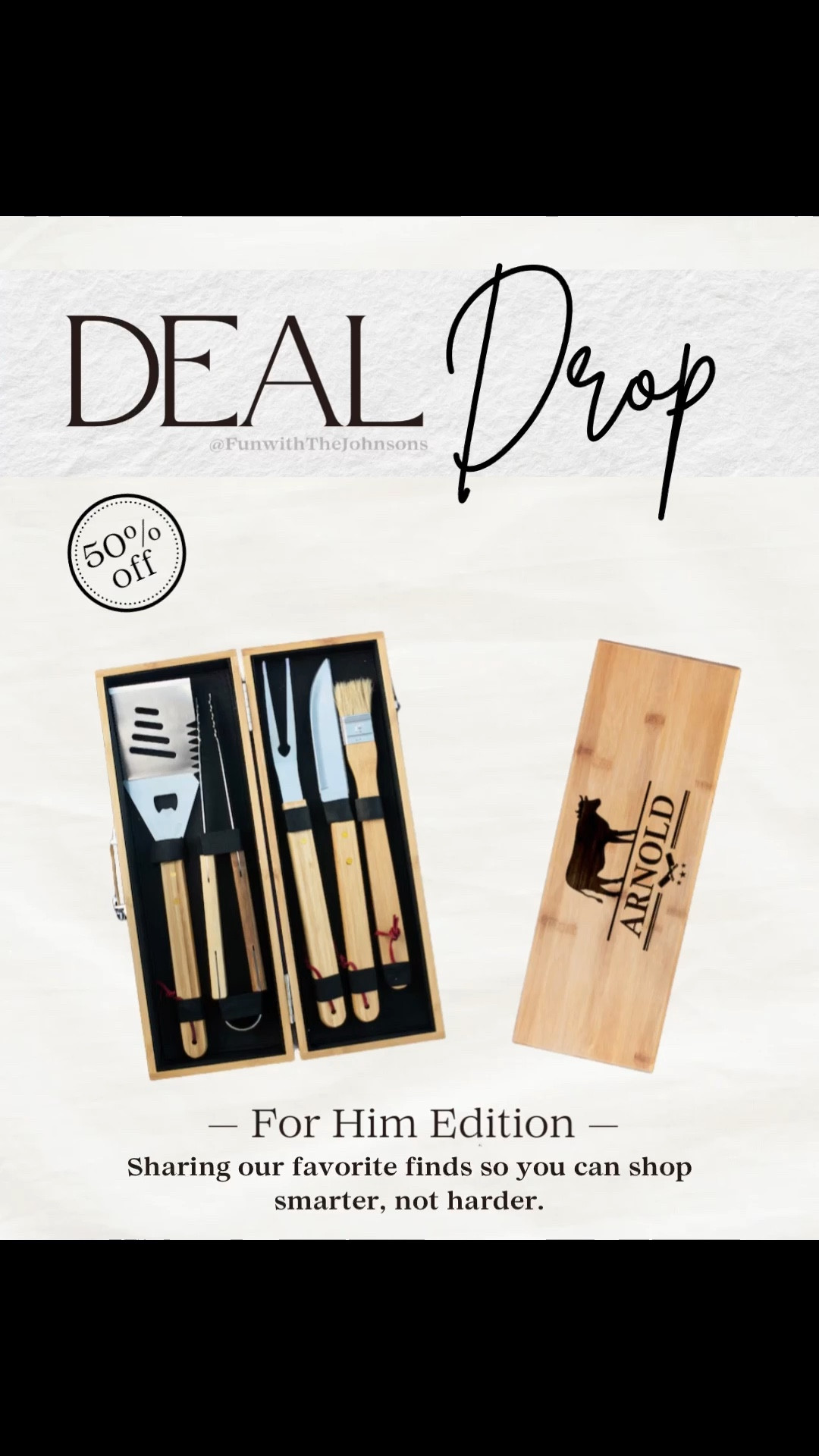 For the grill guy who loves hosting. This engraved BBQ tool set is 50% off for a limited time and will arrive before Christmas, making it a fun but functional gift he’ll actually use year after year.
#LTKmens #LTKgiftideas #bbqgifts #giftsforhim #dadgift #holidaygifting #christmasdeals

#LTKMens #LTKSaleAlert #LTKGiftGuide