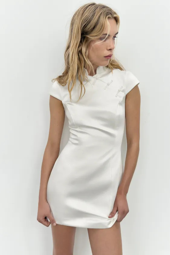 MINI SATIN DRESS WITH FIREMAN CLASPS | Zara UK